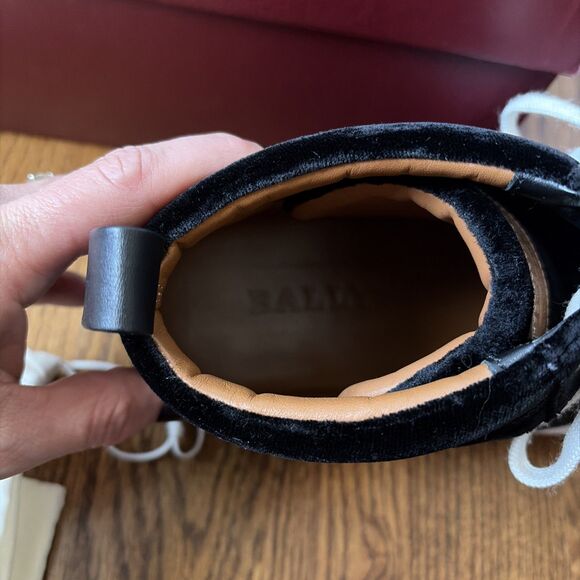 Bally Hedern Men’s Black Mix Silk Fabric High-Top Sneaker Size 12D - Picture 7 of 7